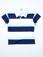 RUGBY STRIPE LT BLUE POLO SHIRT