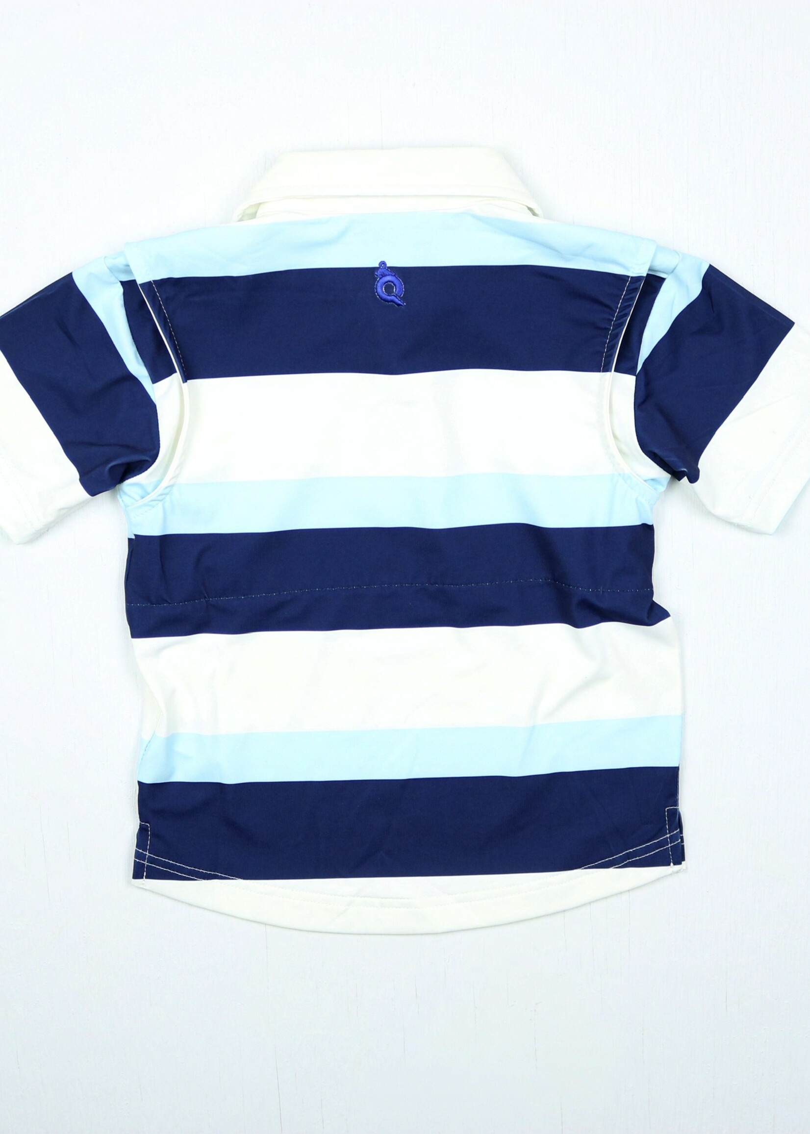 RUGBY STRIPE LT BLUE POLO SHIRT