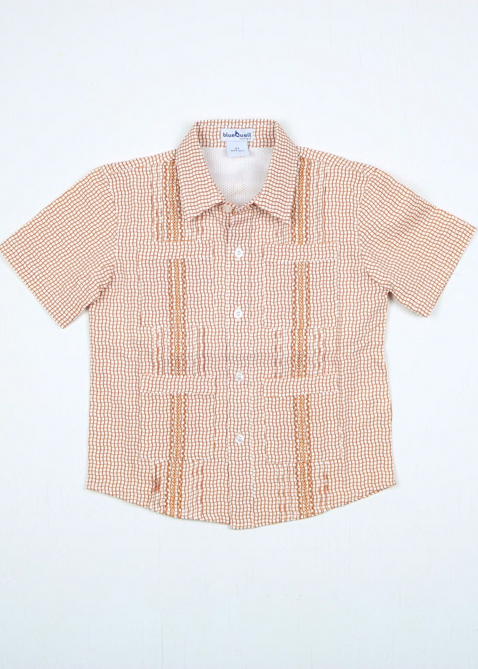 BURNT ORANGE GUAYABERA SHIRT