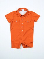 BURNT ORANGE PEARL SNAP ROMPER