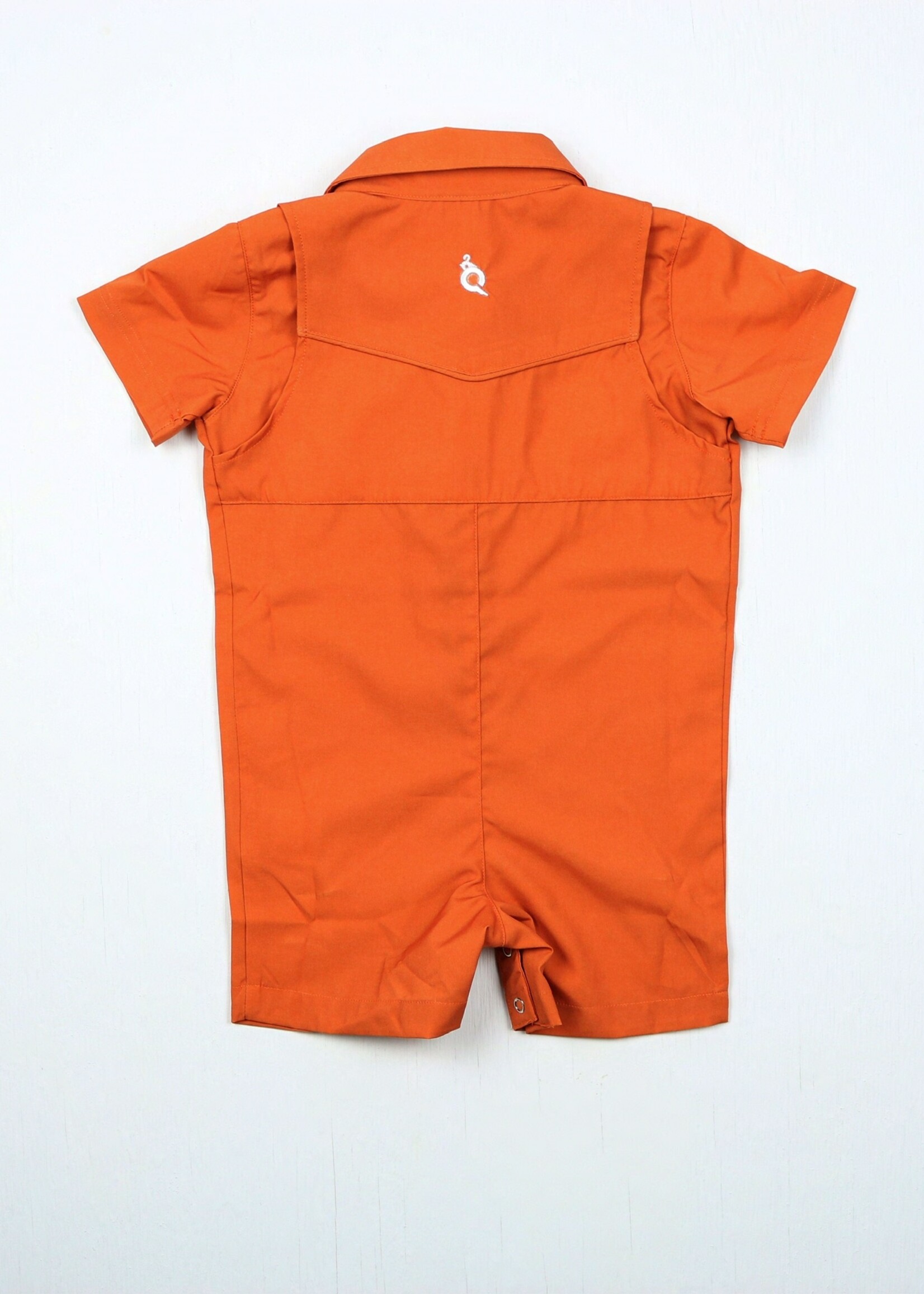 BURNT ORANGE PEARL SNAP ROMPER