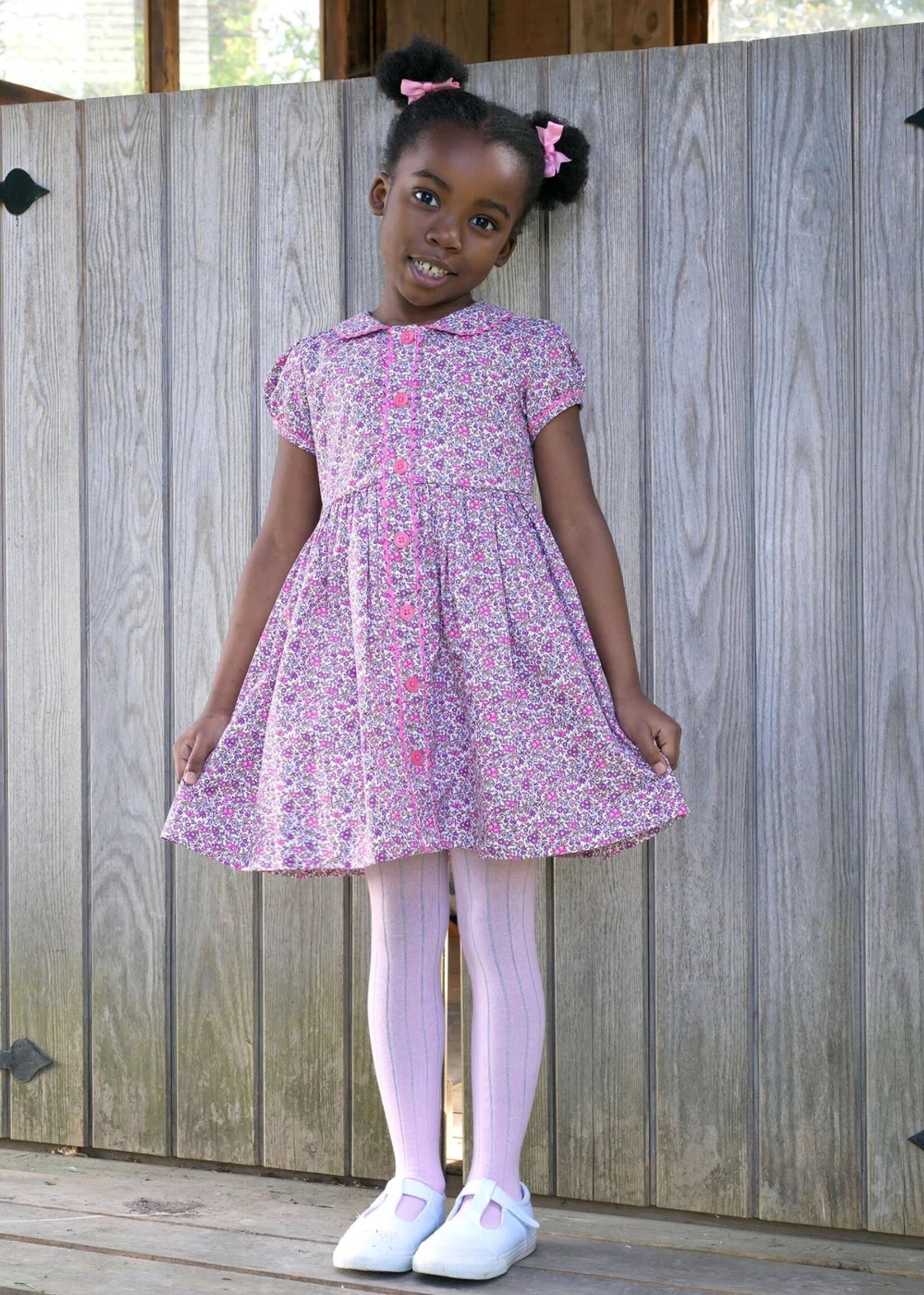 PURPLE FLORAL BUTTON FRONT