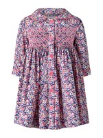 FLORAL SMOCKED BUTTON FRONT DRESS BABY