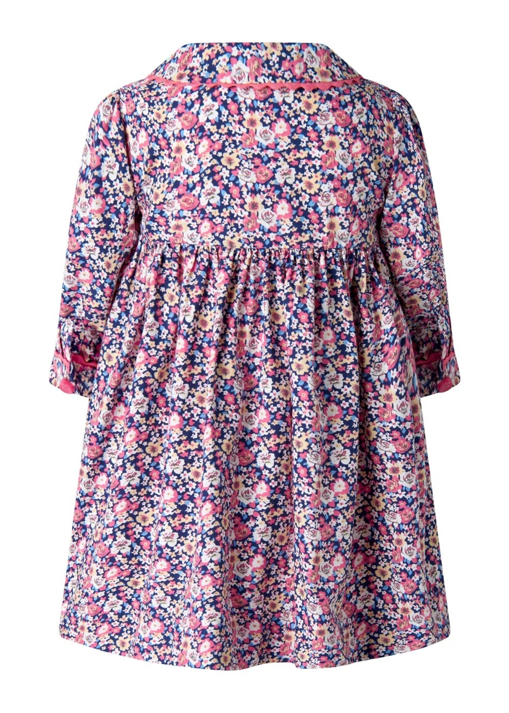 FLORAL SMOCKED BUTTON FRONT DRESS BABY