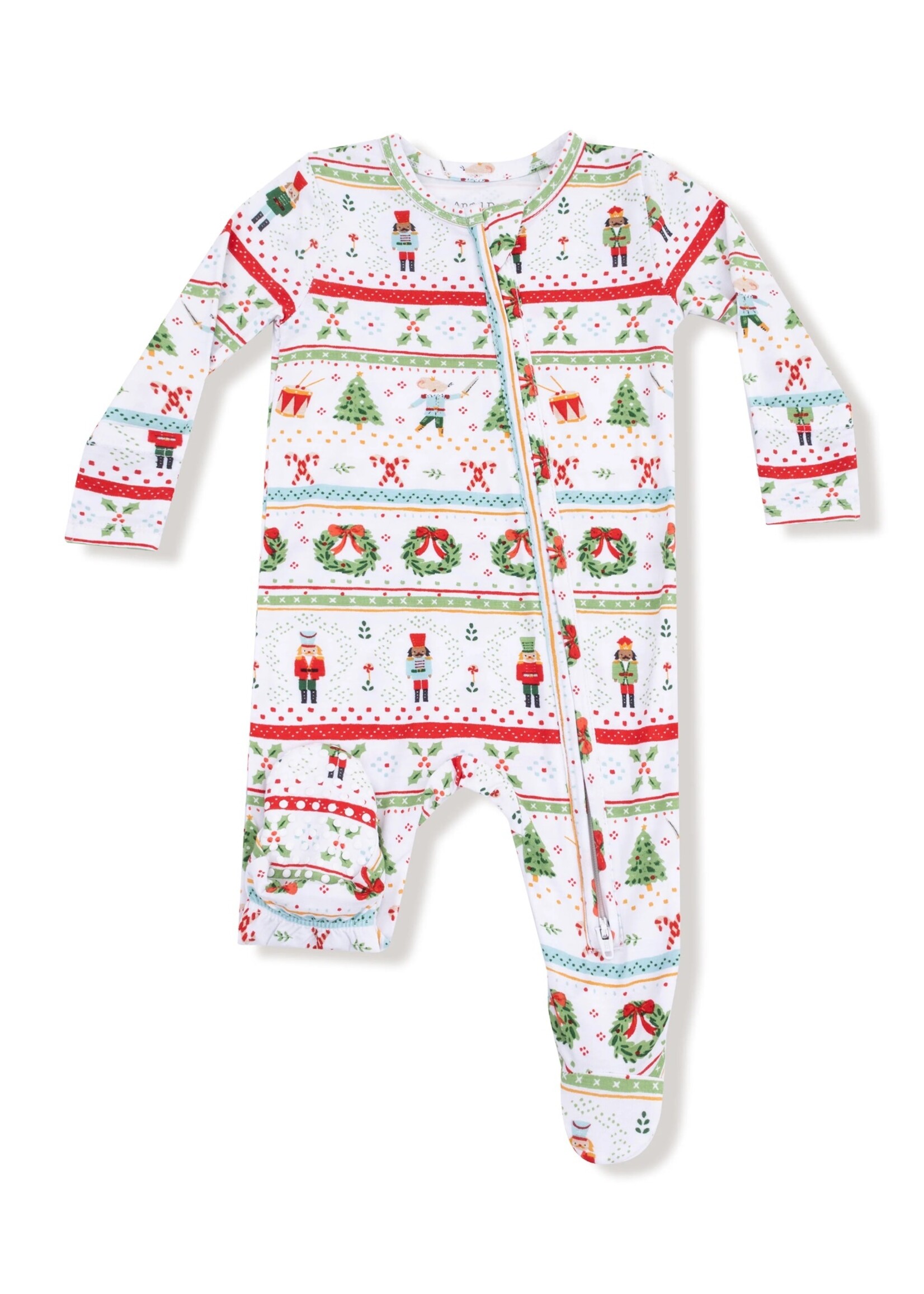 NUTCRACKER FAIR ISLE 2 WAY ZIPPER FOOTIE