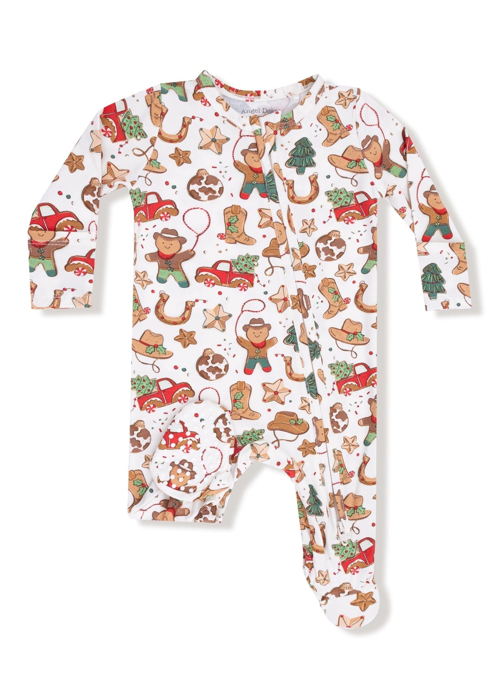 COWBOY CHRISTMAS 2 WAY ZIPPER FOOTIE