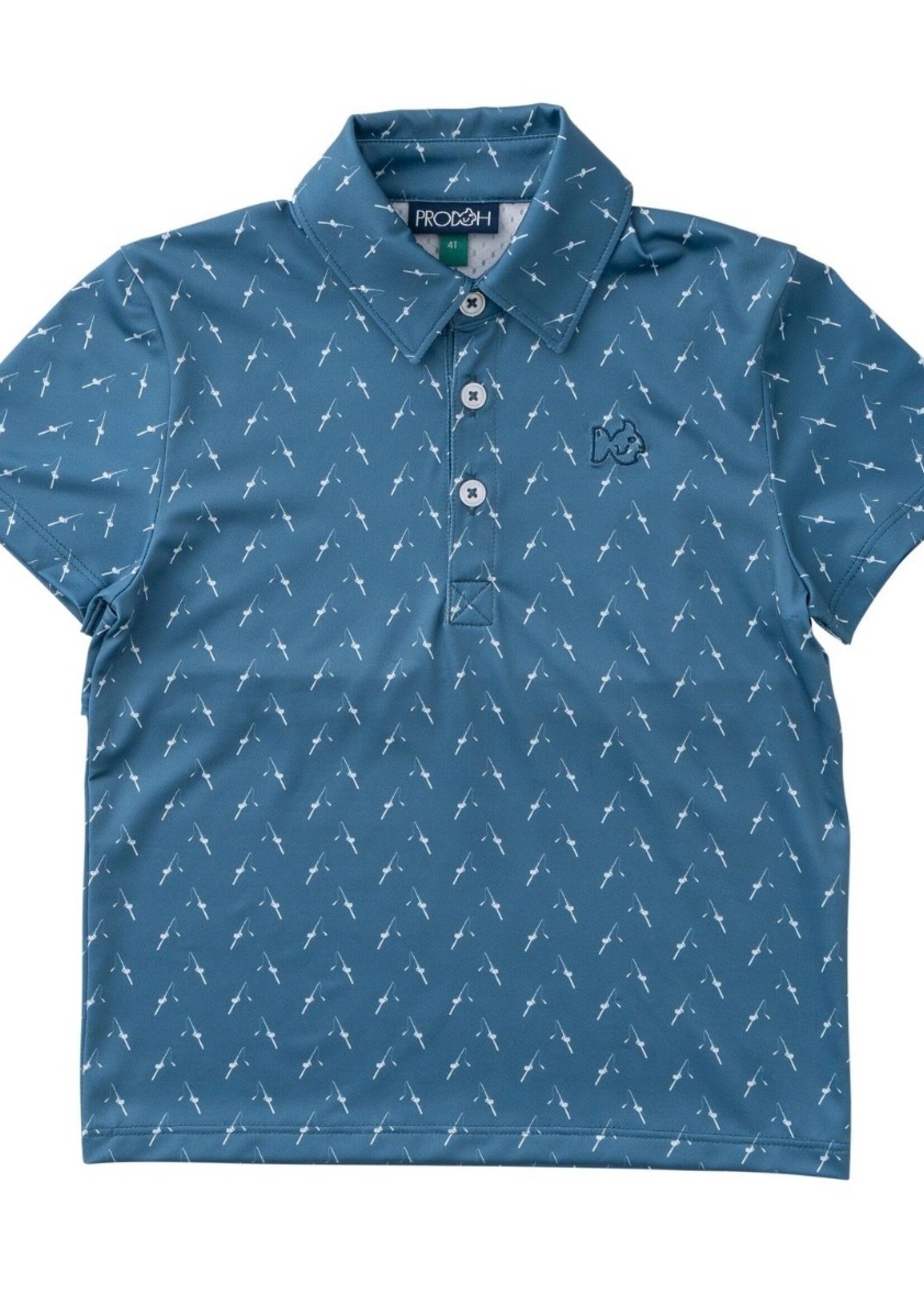 COPEN BLUE FISHING ROD PRINT POLO