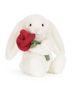 CREAM BUNNY WITH A ROSE