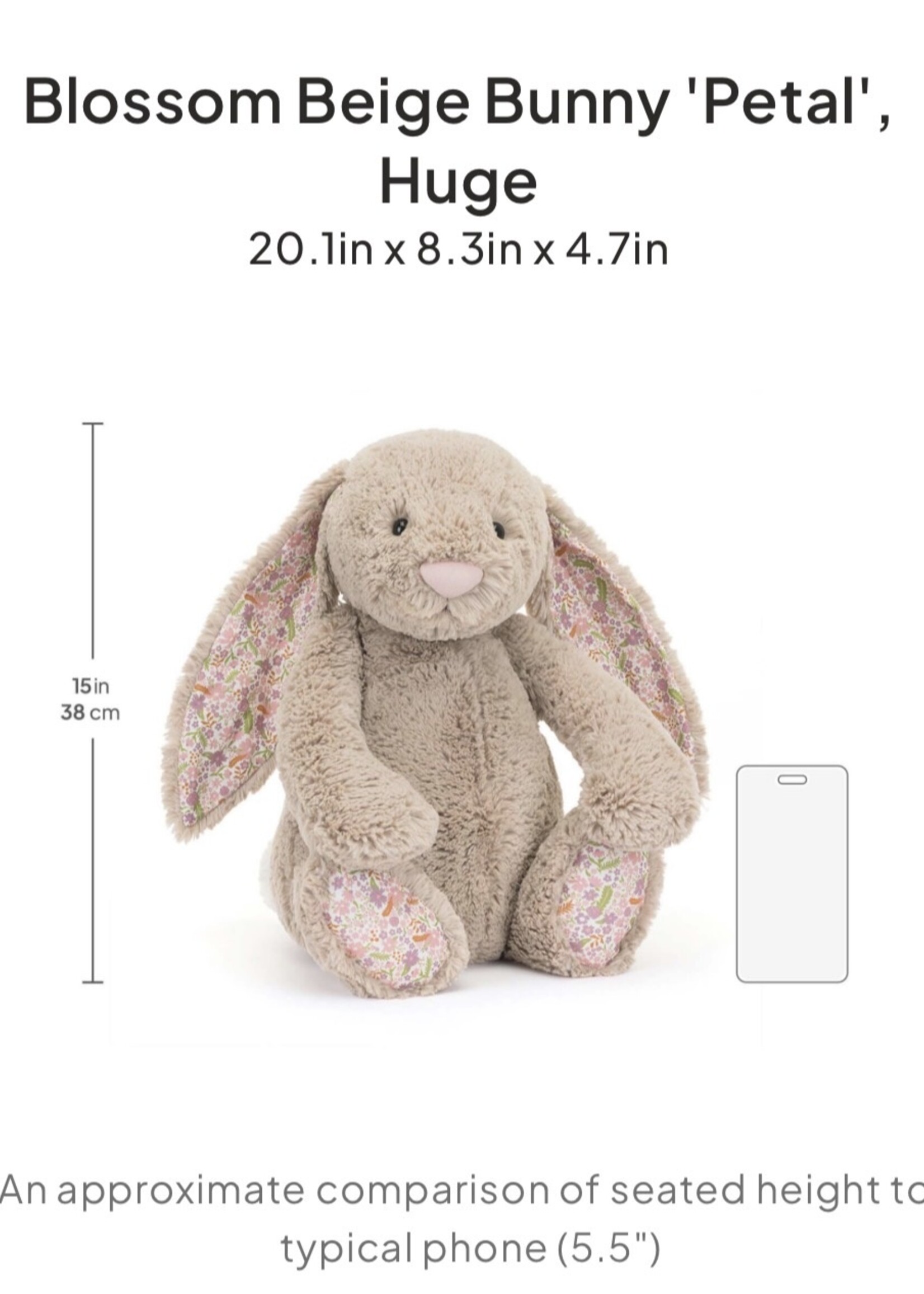 BLOSSOM BEIGE BUNNY PETAL HUGE