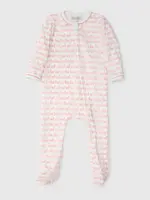 BUNNY HOP DUSTY ROSE ZIP FOOTIE