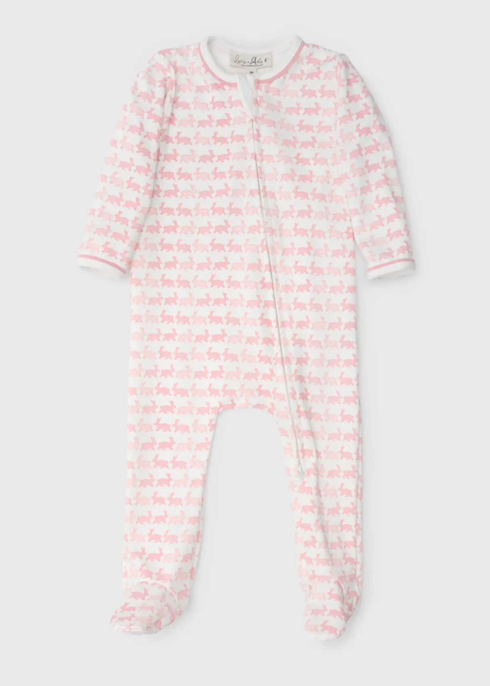 BUNNY HOP DUSTY ROSE ZIP FOOTIE