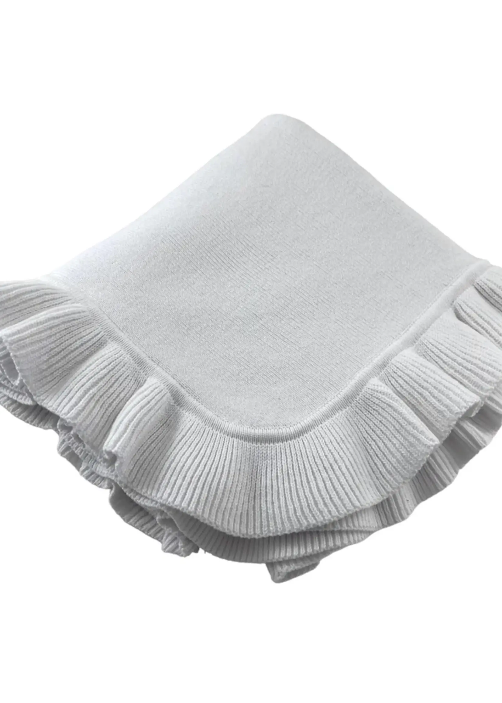 WHITE RUFFLE BLANKET