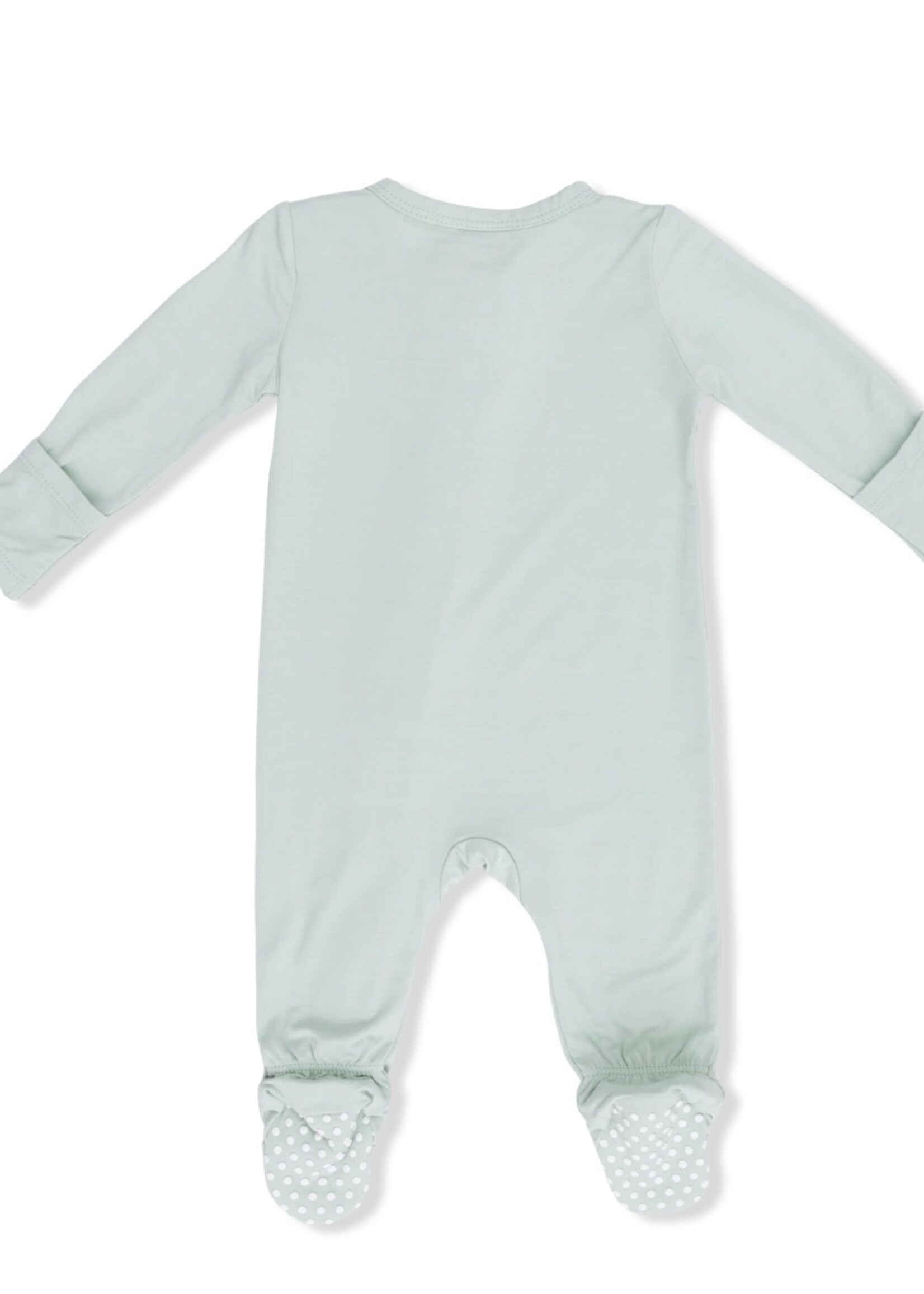 SOLID CAMEO GREEN 2 WAY ZIPPER FOOTIE