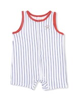 BASEBALL STRIPE SLEEVELESS SHORTIE ROMPER