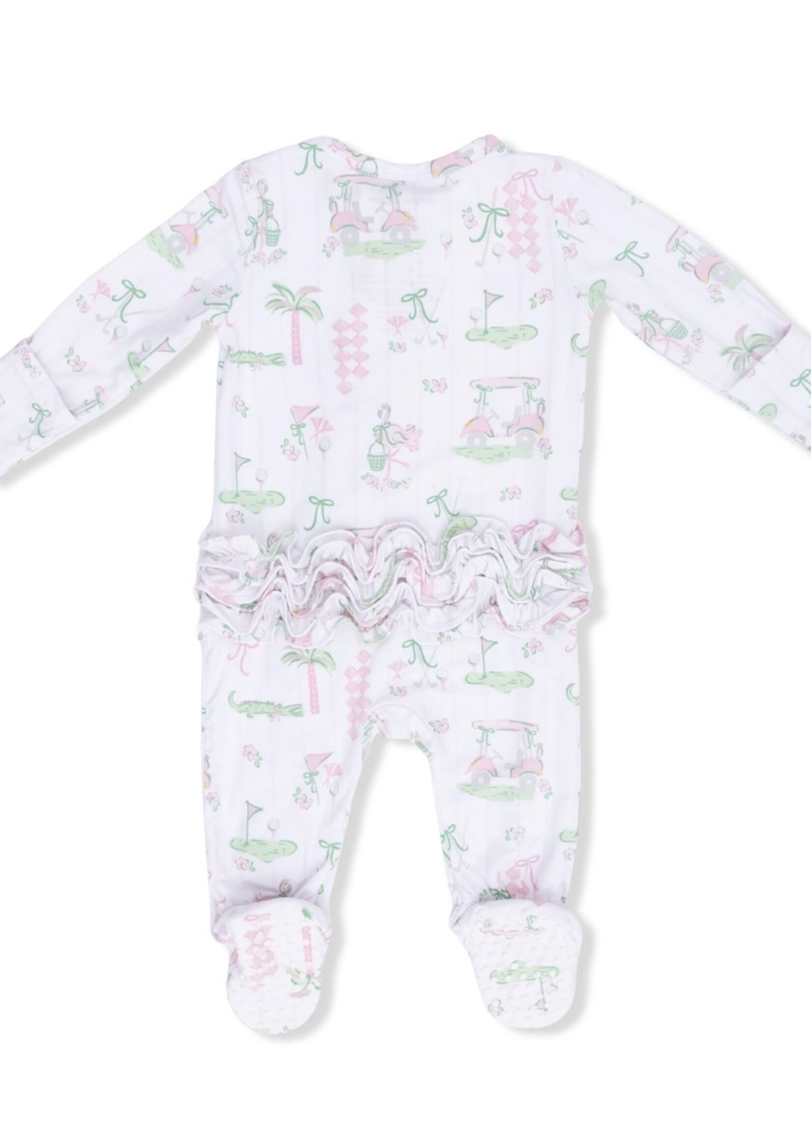 PRETTY GOLF 2 WAY RUFFLE BACK ZIPPER FOOTIE