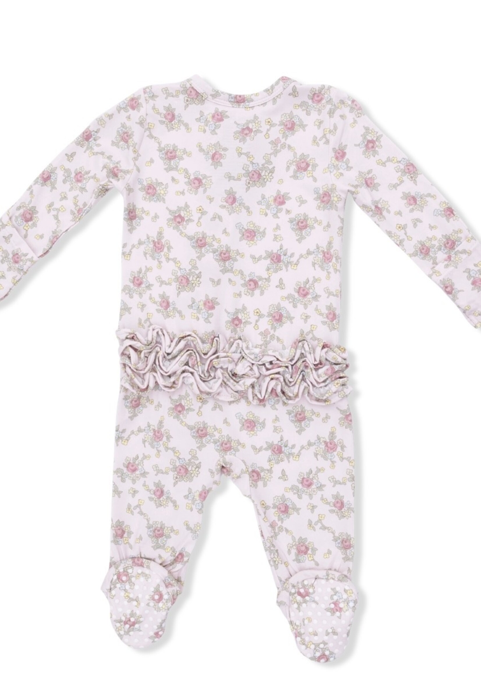 EDITH'S ROSE GARDEN 2 WAY RUFFLE BACK ZIPPER FOOTIE