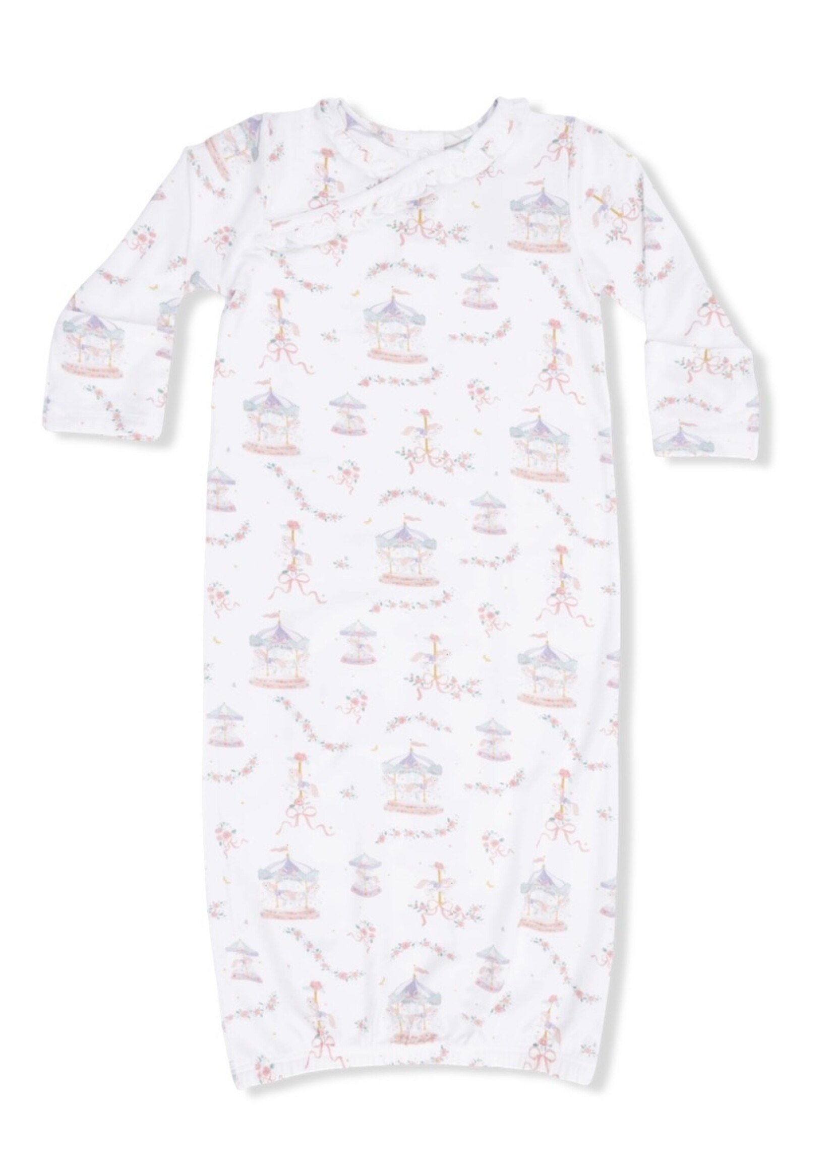 CAROUSEL WITH BOWS KIMONO GOWN & KNOT HEADBAND