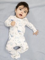 WATERCOLOR BLUE WHALES 2 WAY ZIPPER FOOTIE