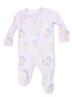 VINTAGE SPRING DUCKLINGS PINK 2 WAY ZIPPER FOOTIE