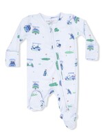 VINTAGE GOLF CARTS BLUE 2 WAY ZIPPER FOOTIE