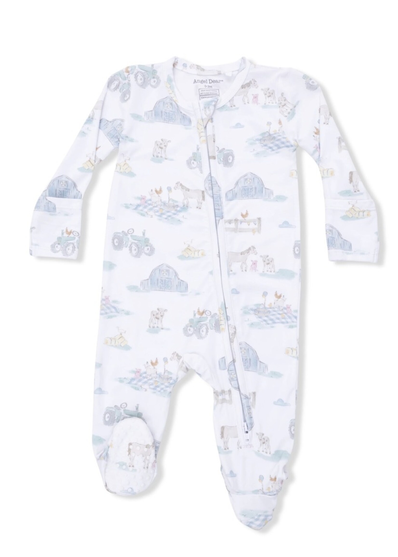 FARM ANIMAL PARTY 2 WAY ZIPPER FOOTIE