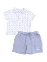 GOLF TRELLIS BLUE POLO WITH CASUAL SHORT