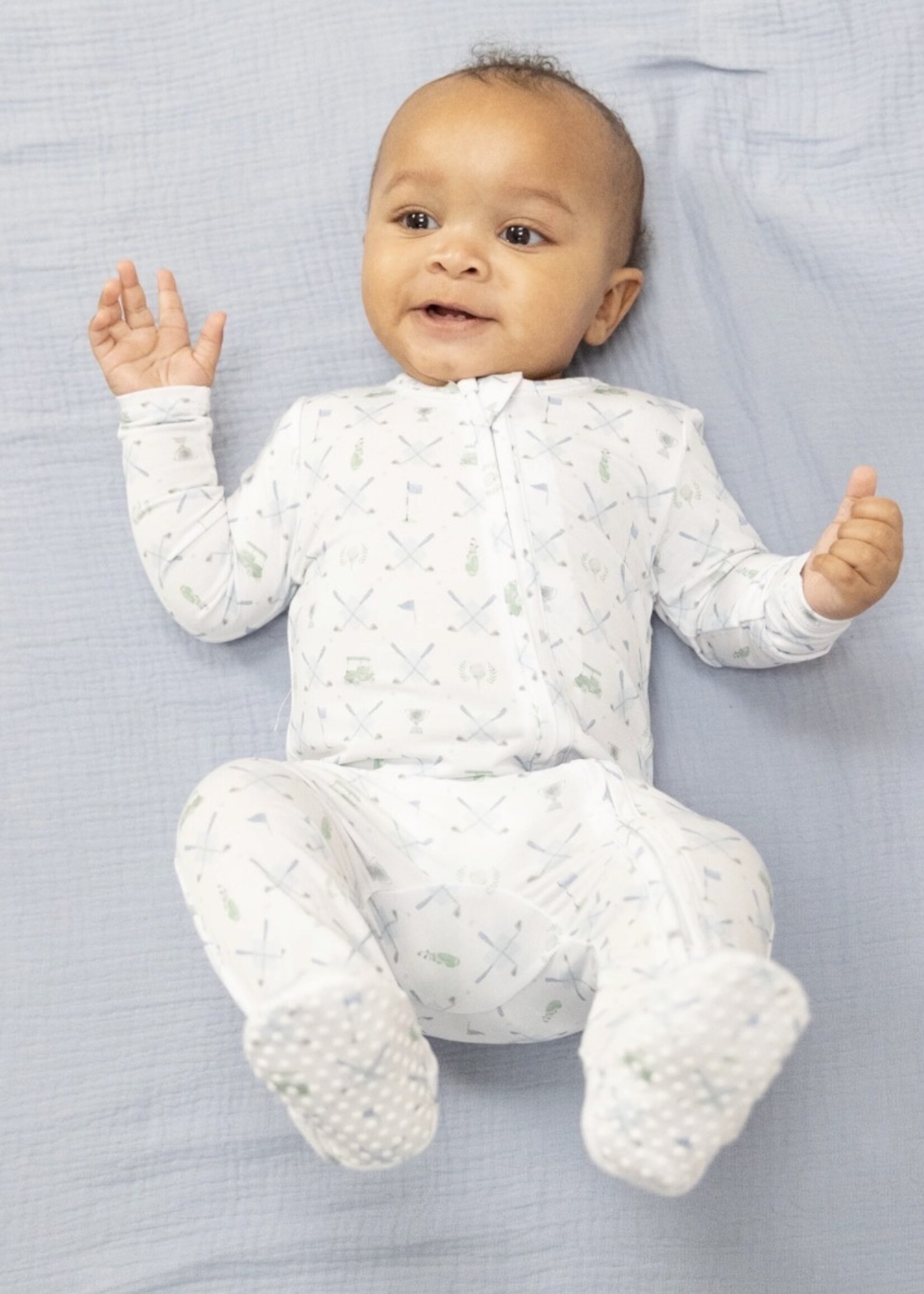 GOLF TRELLIS BLUE 2 WAY ZIPPER FOOTIE