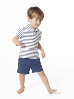 NAVY STRIPE POLO WITH EVERYDAY SHORT