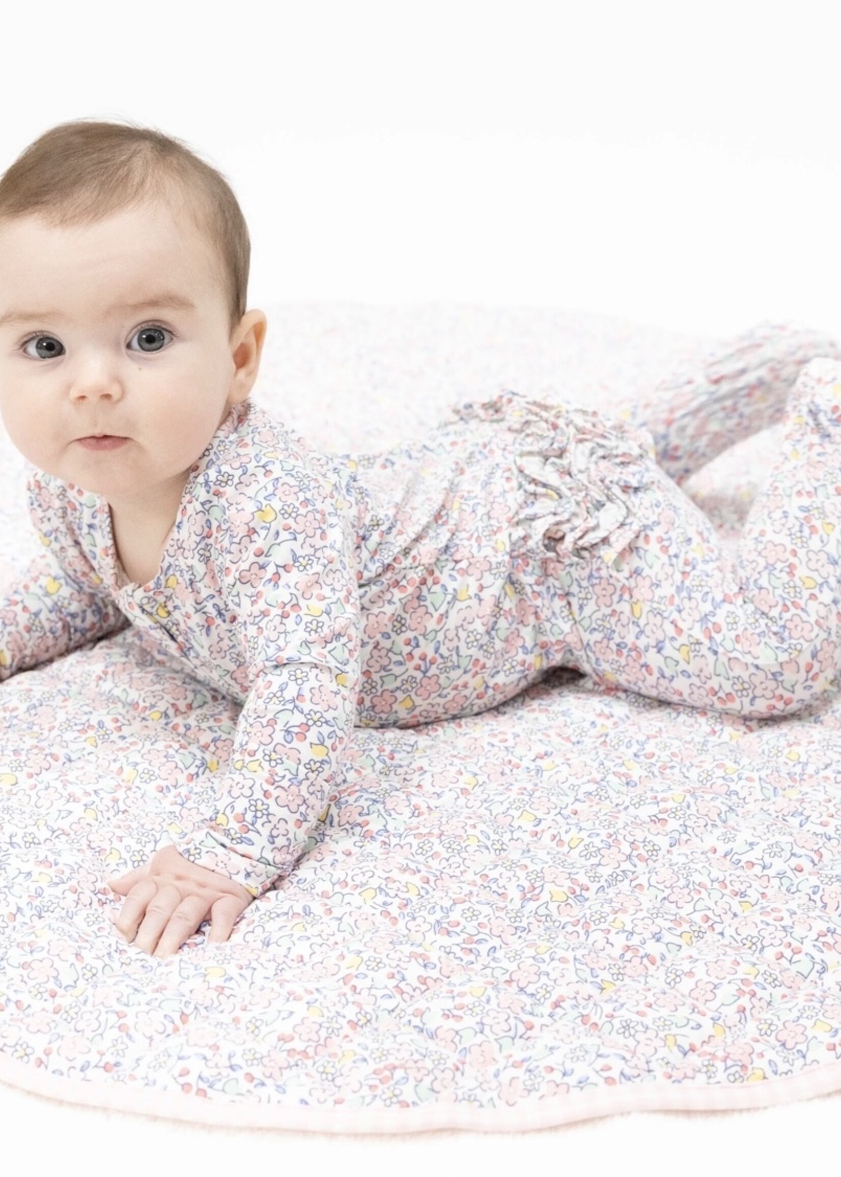 ELIZABETH'S GARDEN 2 WAY RUFFLE BACK ZIPPER FOOTIE