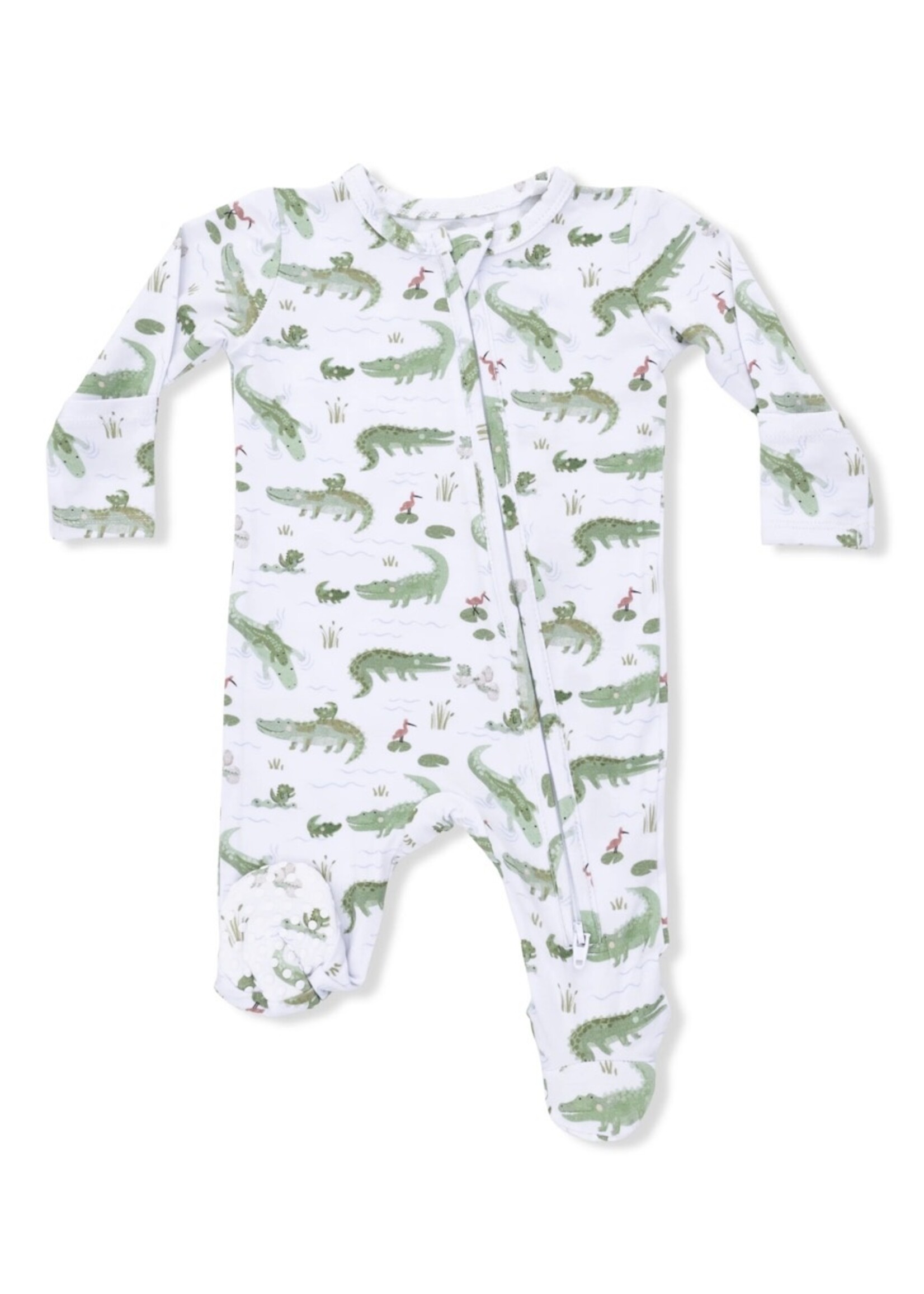 CRAYON ALLIGATORS 2 WAY ZIPPER FOOTIE