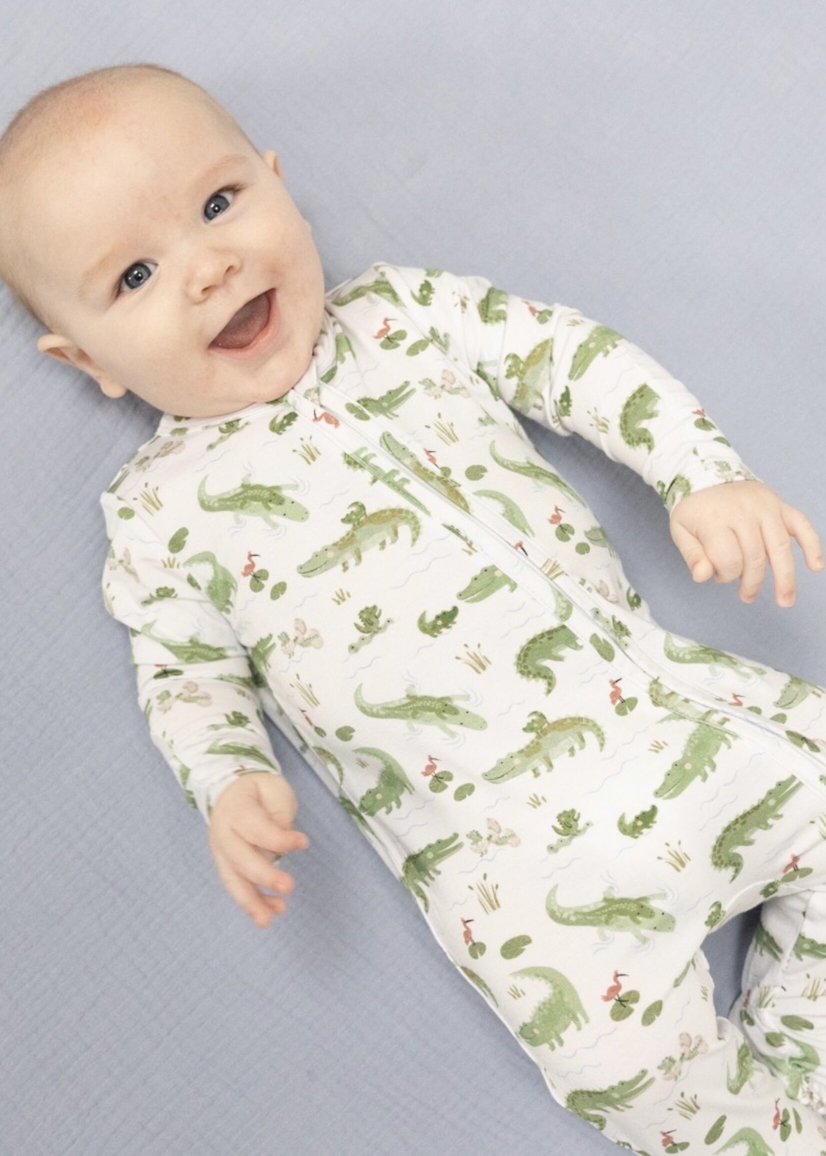 CRAYON ALLIGATORS 2 WAY ZIPPER FOOTIE