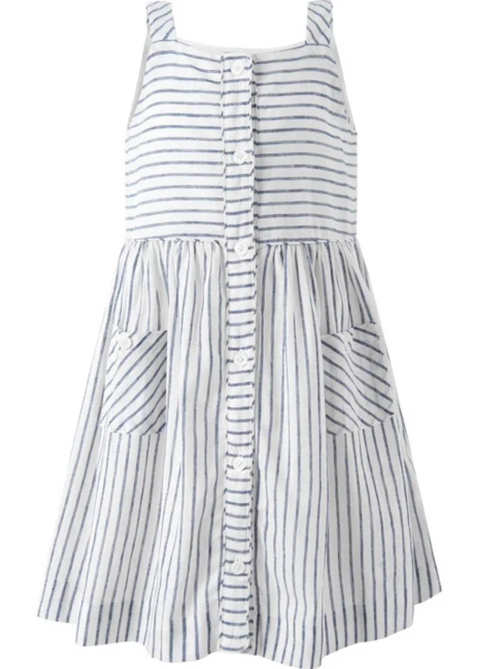 NAVY STRIPE BUTTON FRONT SUNDRESS