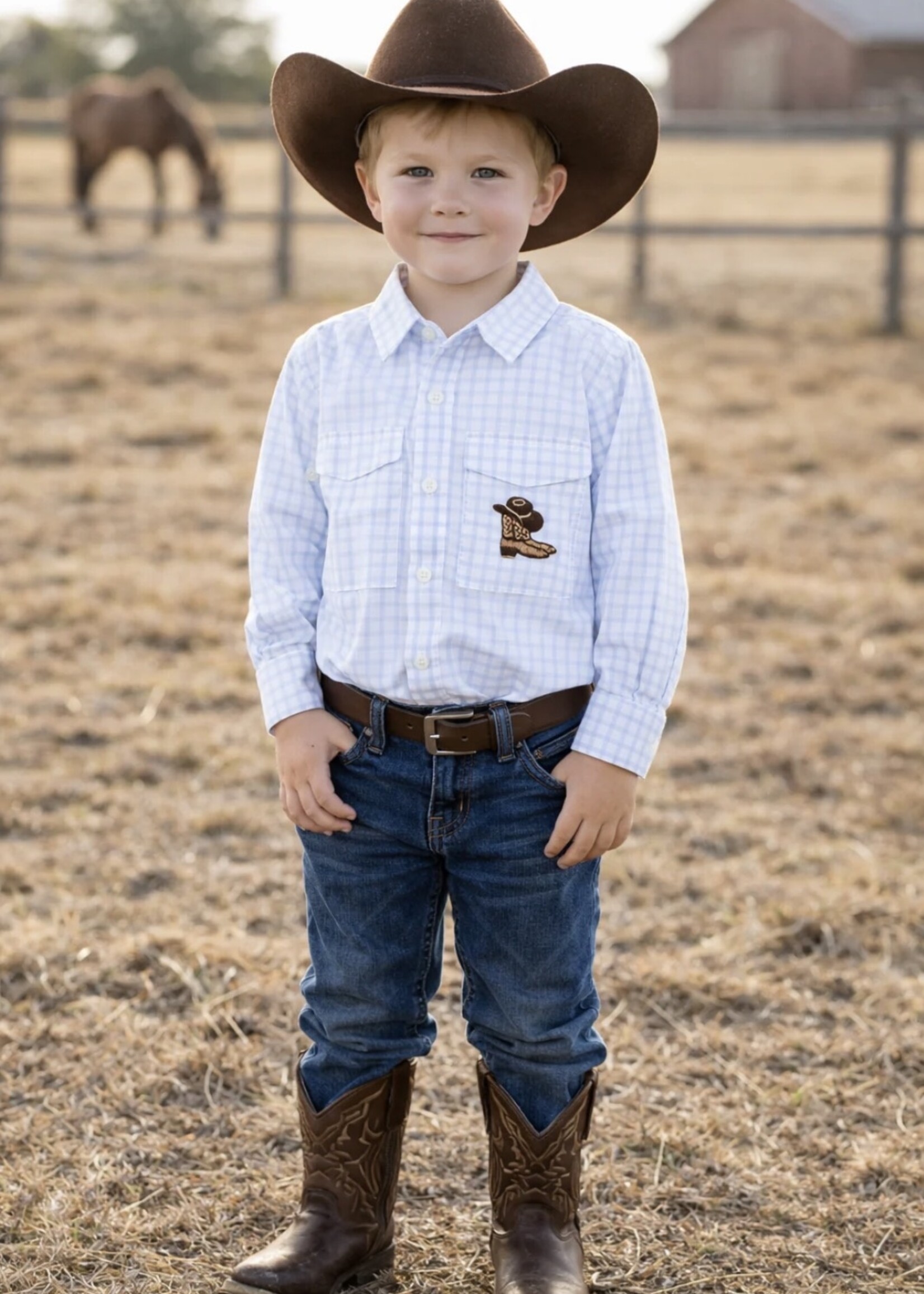COWBOY BOOTS FISHING SHIRT