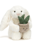 CREAM BUNNY WITH PLANT