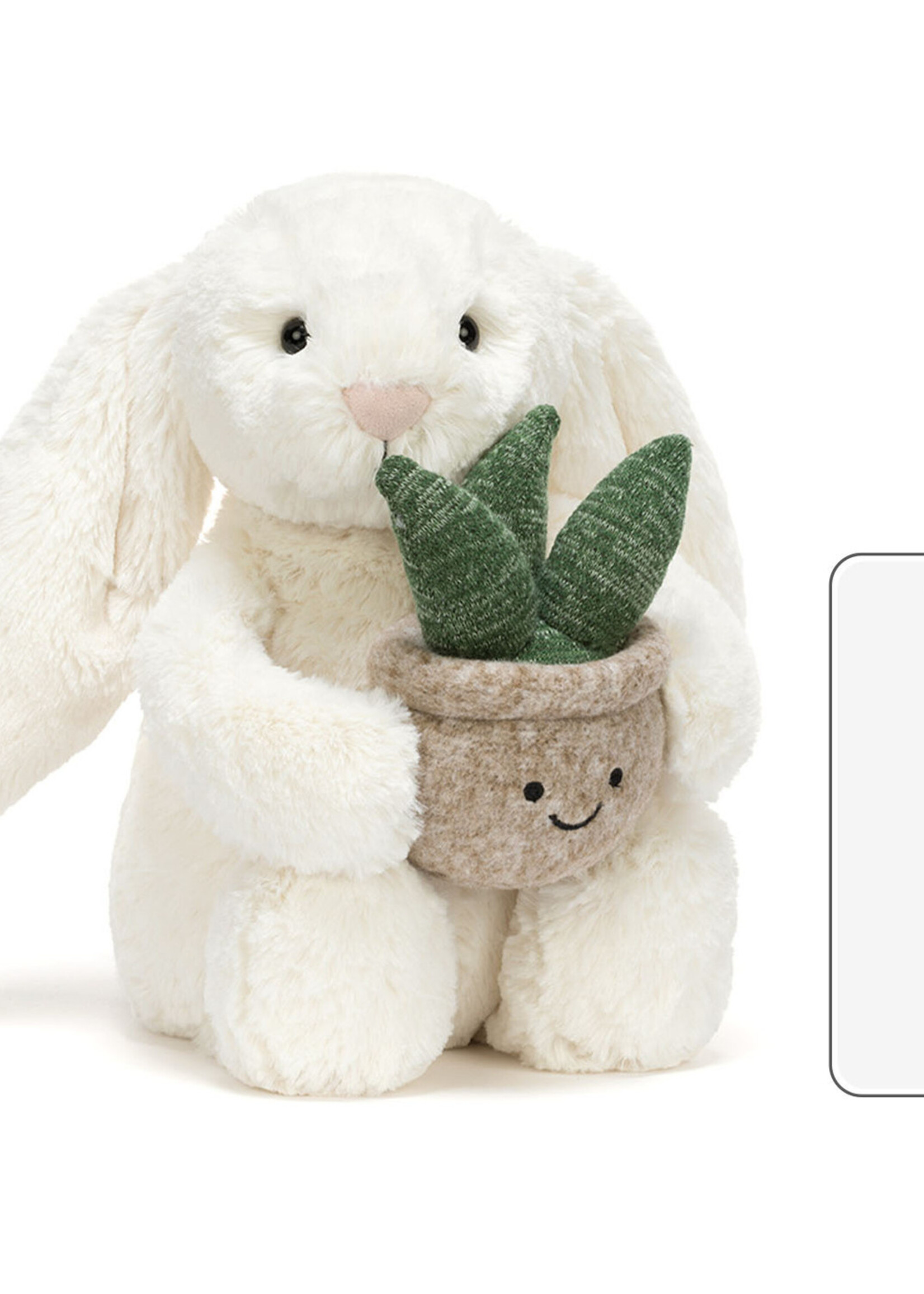 CREAM BUNNY WITH PLANT