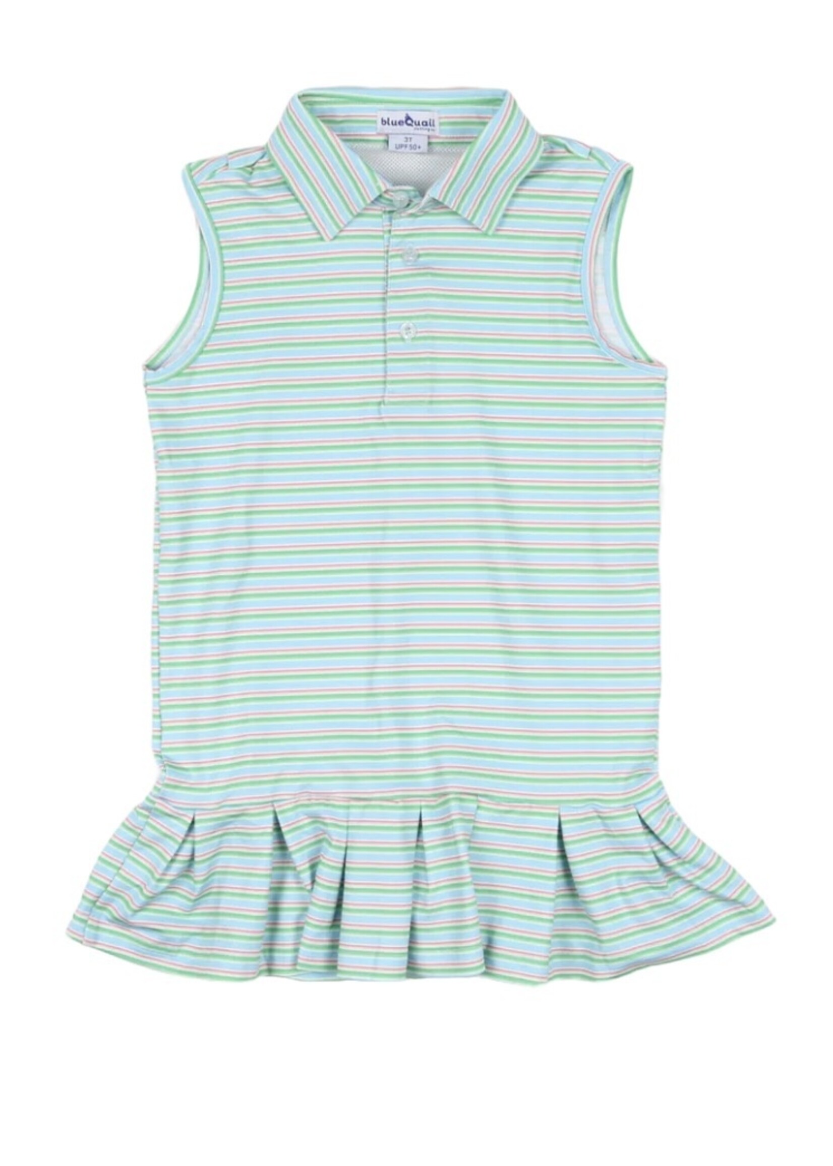 SHERBET STRIPE PERFORMANCE POLO DRESS