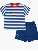 KNIT SHORT SET WITH SAILBOATS