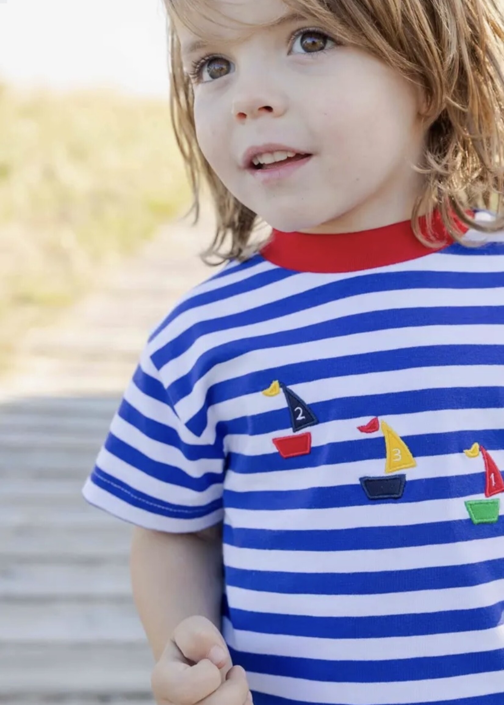 KNIT SHORT SET WITH SAILBOATS