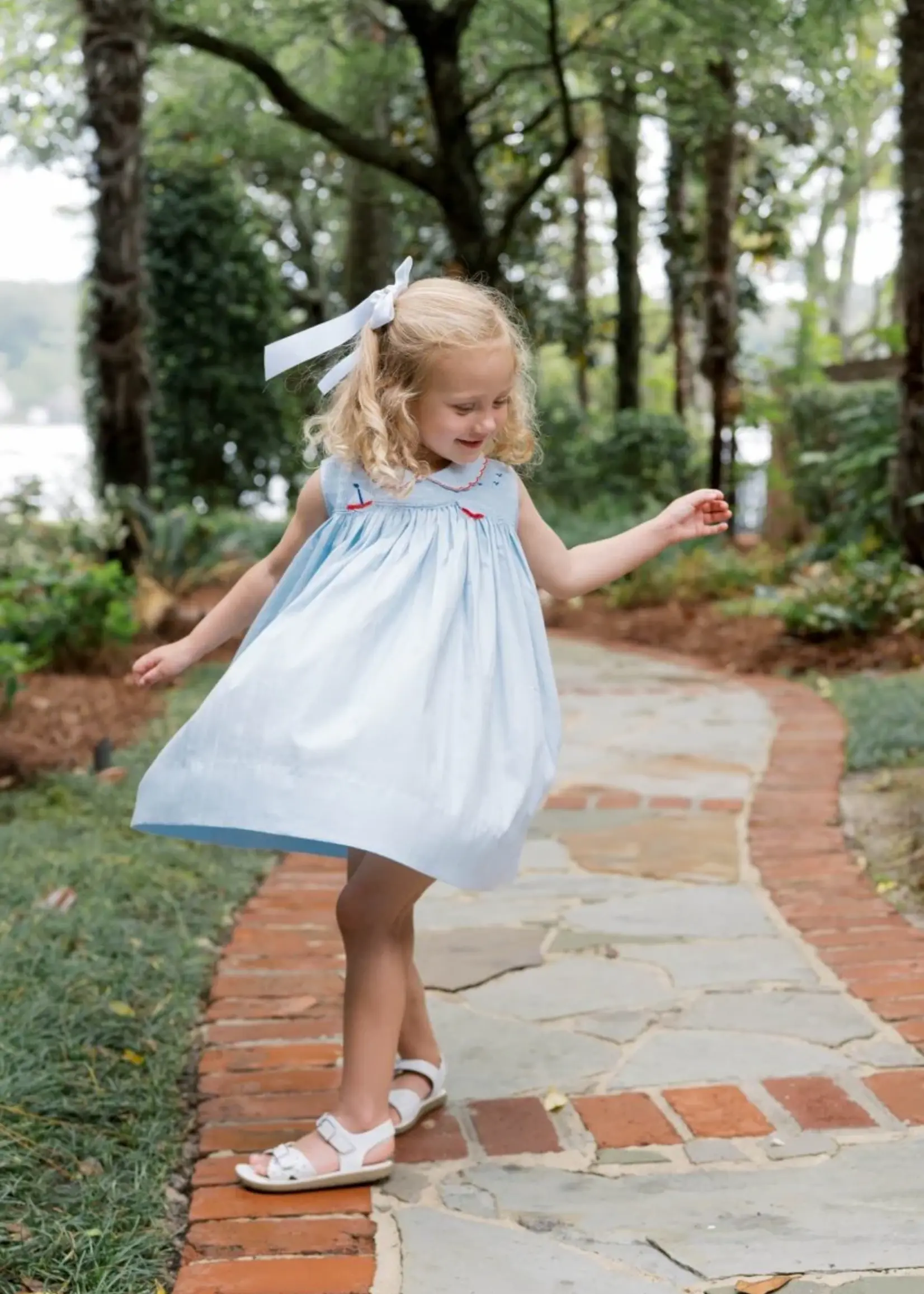 BRENTWOOD BLUE PIQUE ELLA DRESS
