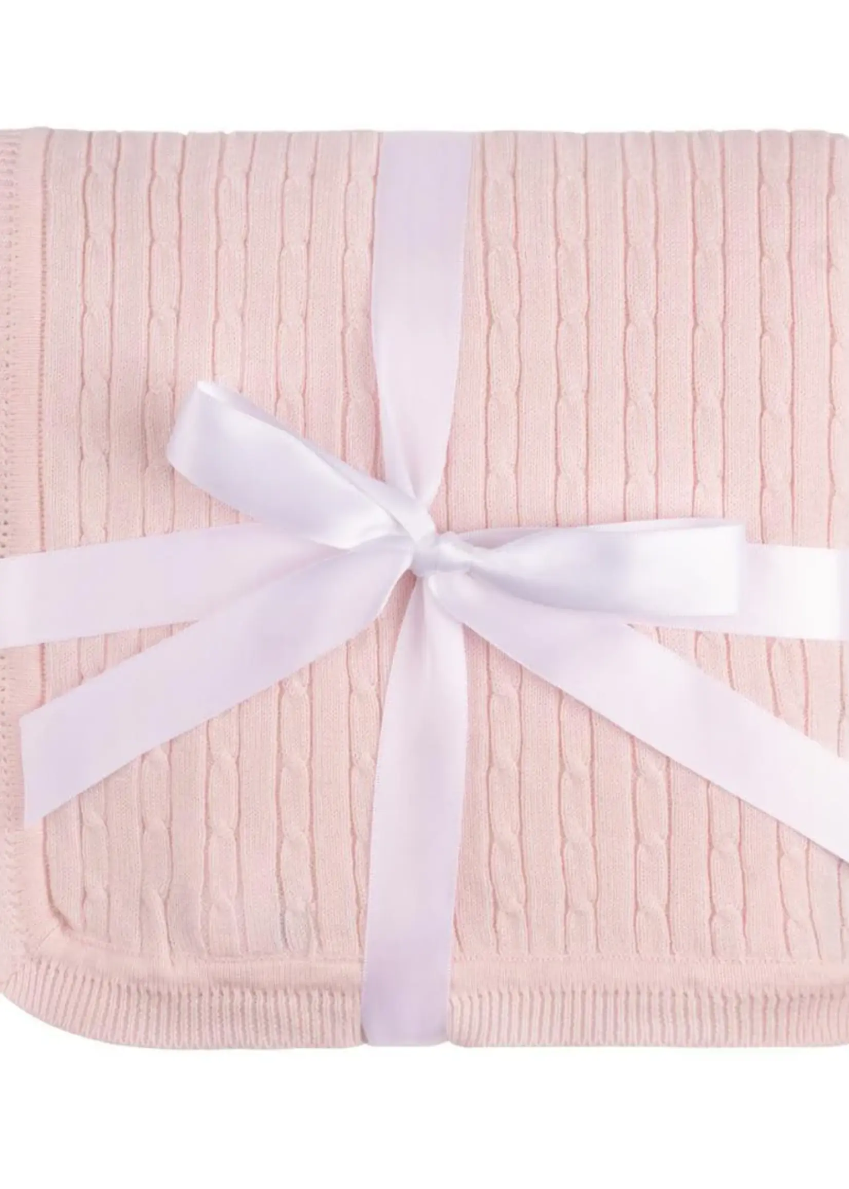 CABLE KNIT BLANKET (BLUE OR PINK