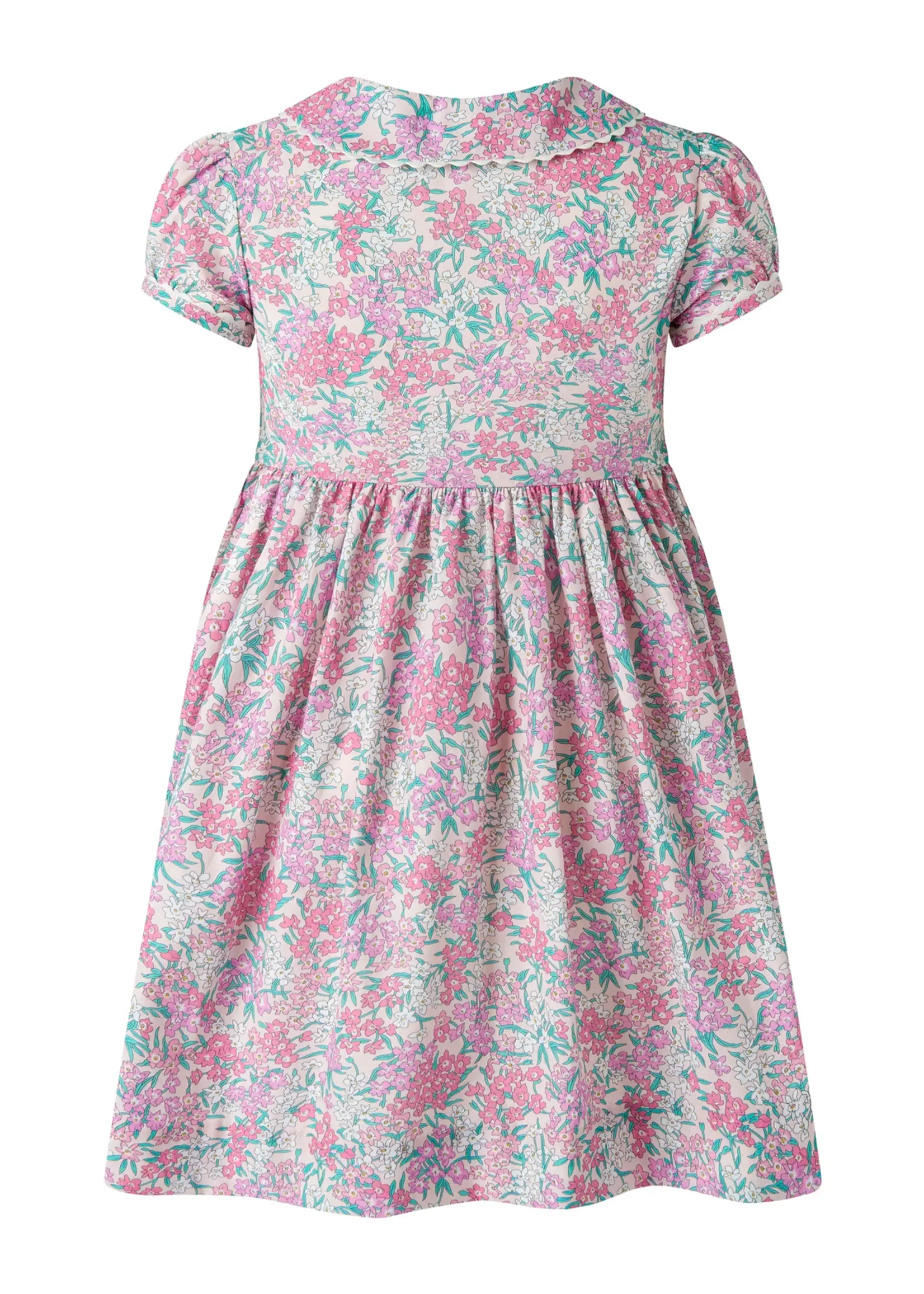 PINK FLORAL BUTTON-FRONT DRESS