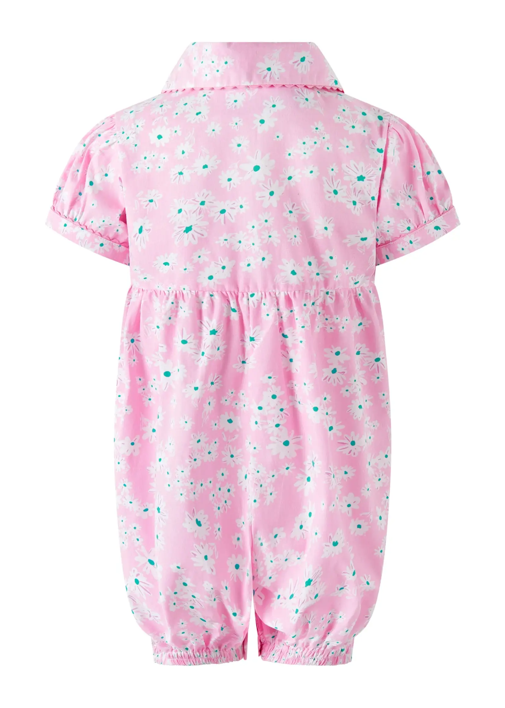 PINK DAISY BUTTON-FRONT BABYSUIT