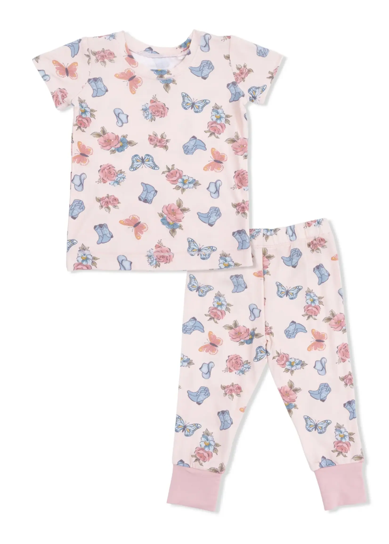 COUNTRY GIRL BOOTS SHORT SLEEVE LOUNGEWEAR SET