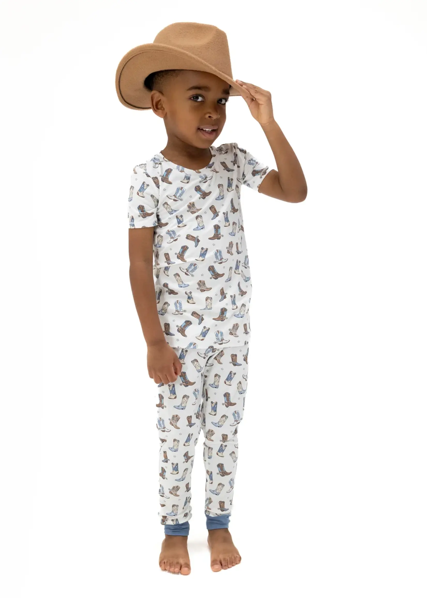 COWBOY BOOTS SHORT SLEEVE LOUNGEWEAR SET