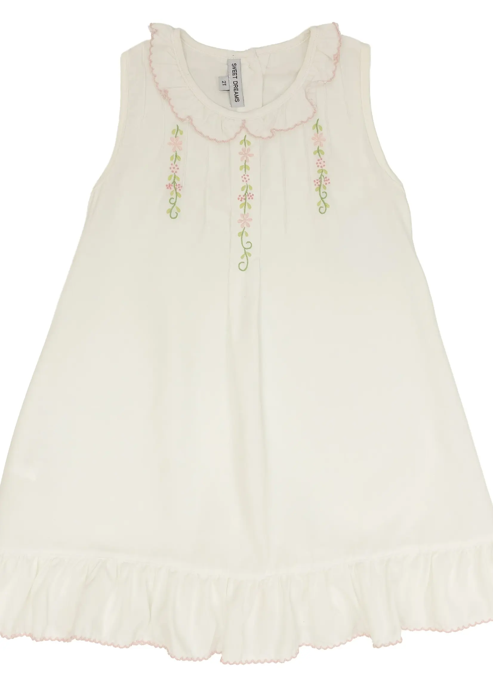 EMBROIDERED FLOWER VINE WHITE GOWN