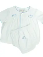 BLUE FOOTBALL LAYETTE SET