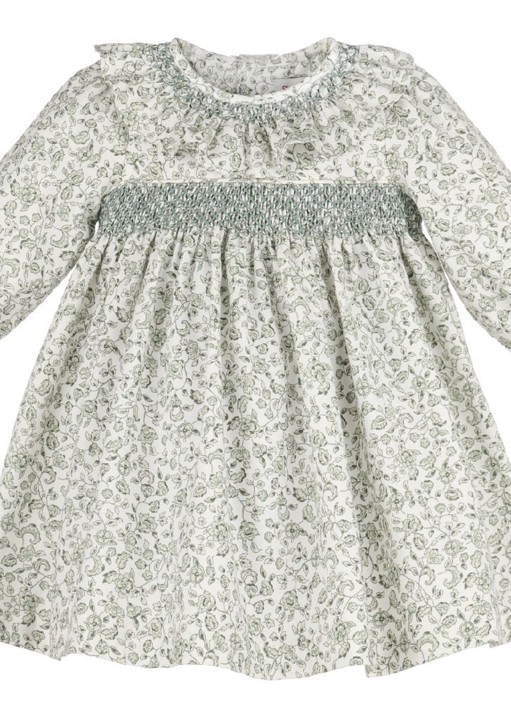 GREEN HEIRLOOM FLORAL DRESS