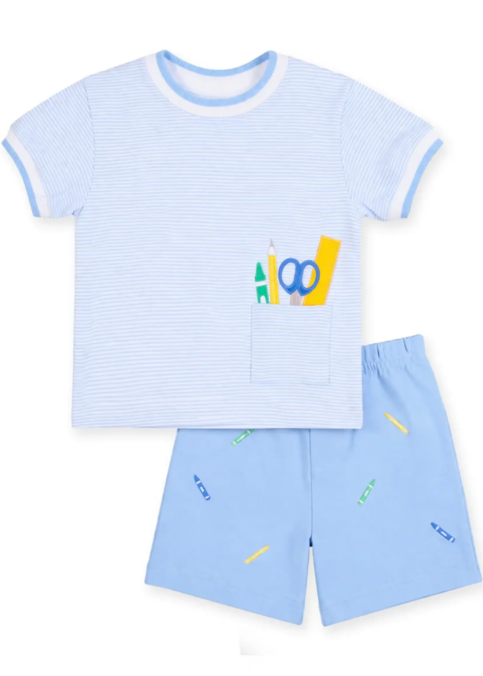 KNIT SHORT SET WITH SCHOOL SUPPLIES