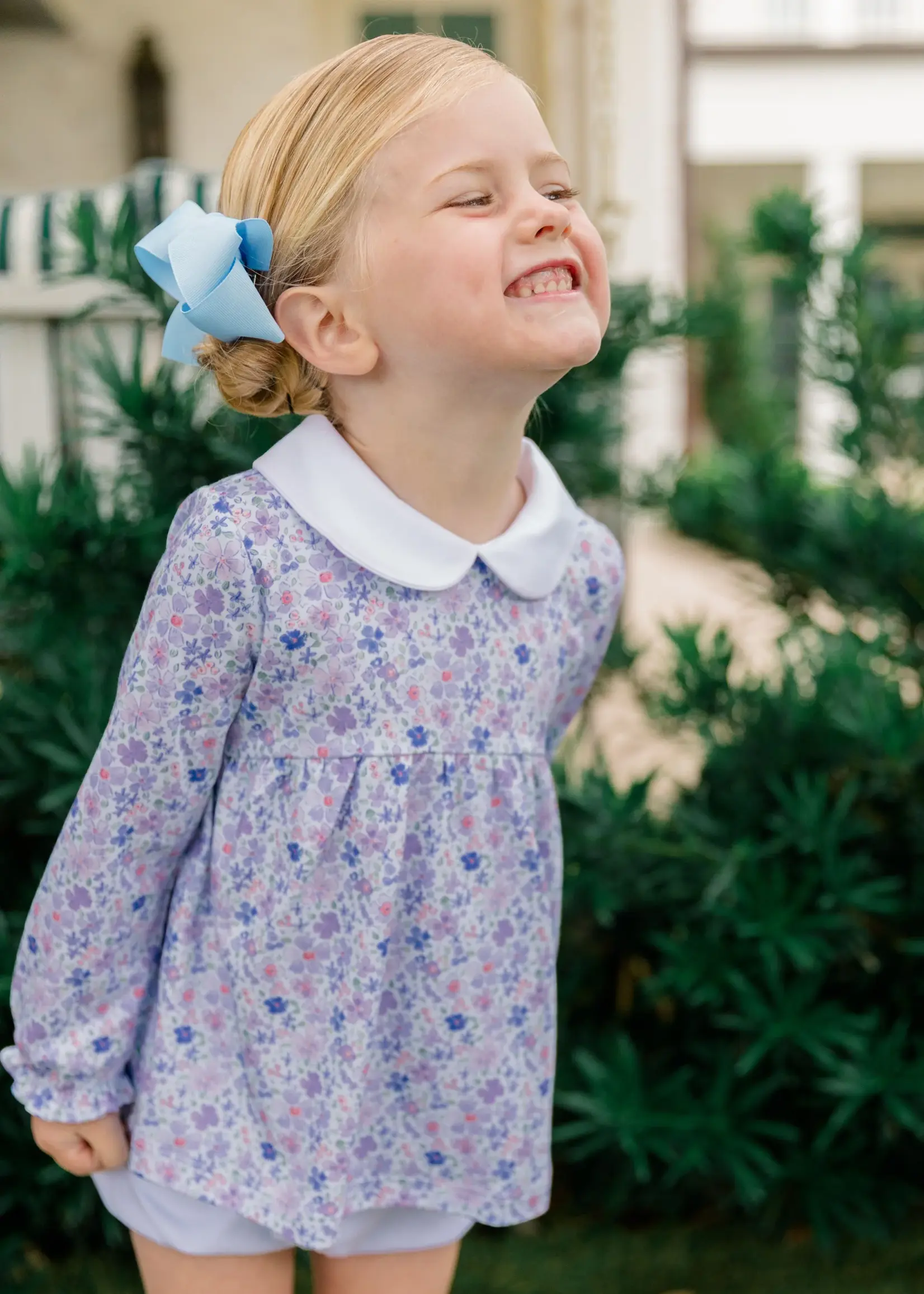 BLUE FLORAL BLOOMER SET