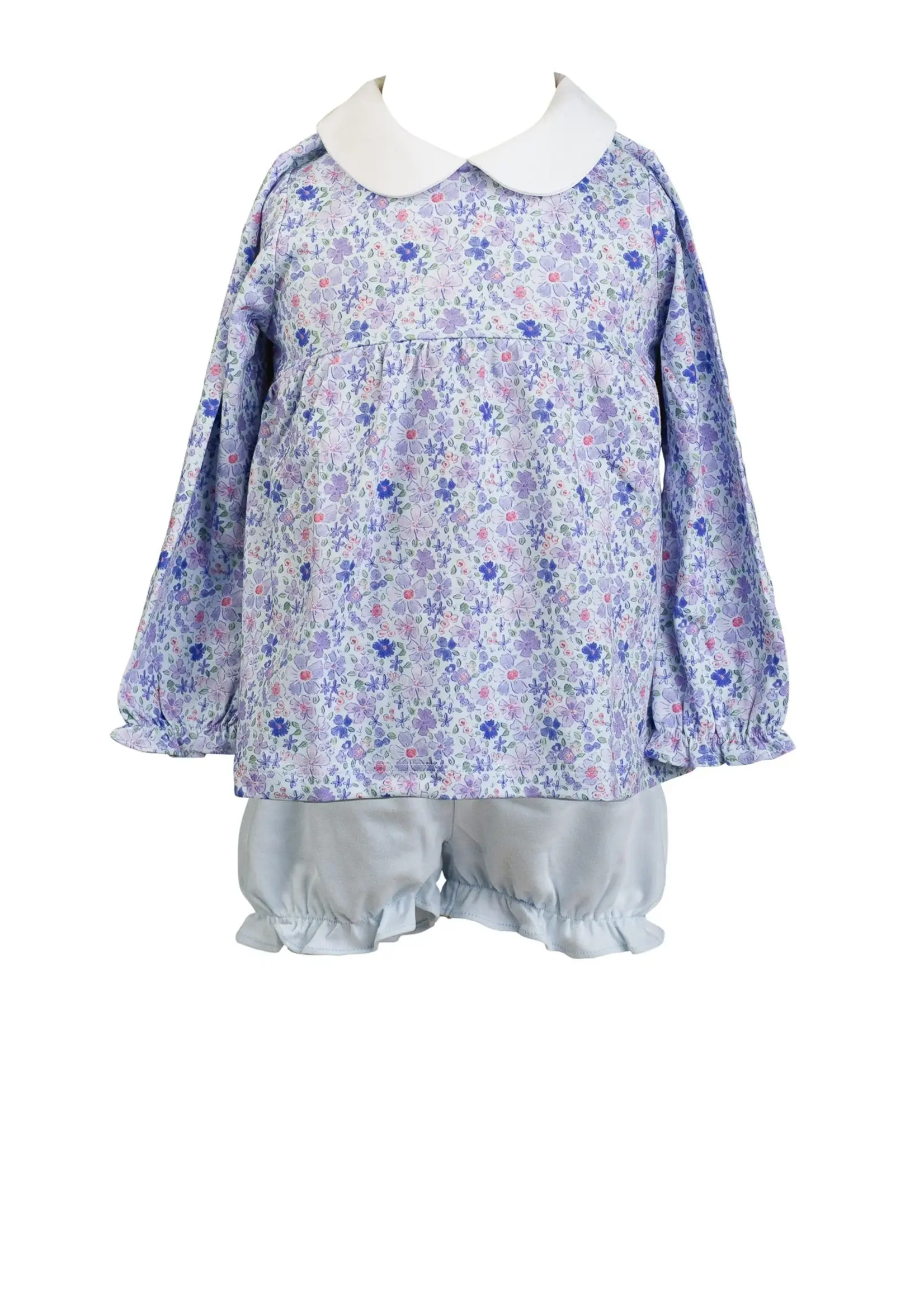 BLUE FLORAL BLOOMER SET